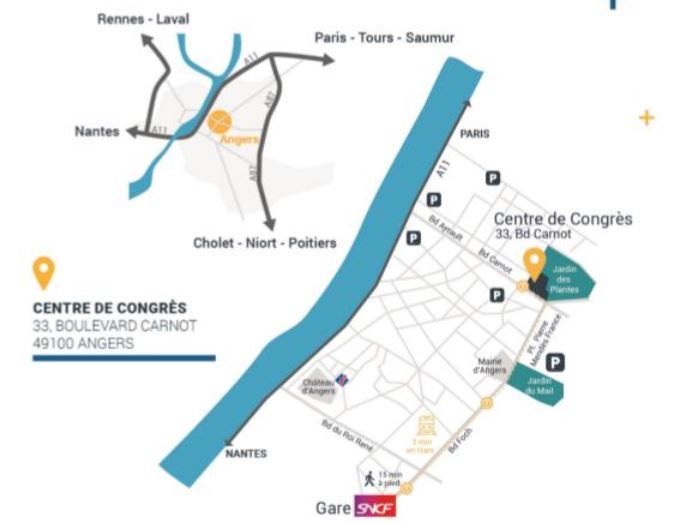 Plan d'accès et Parking Centre de Congrès Angers